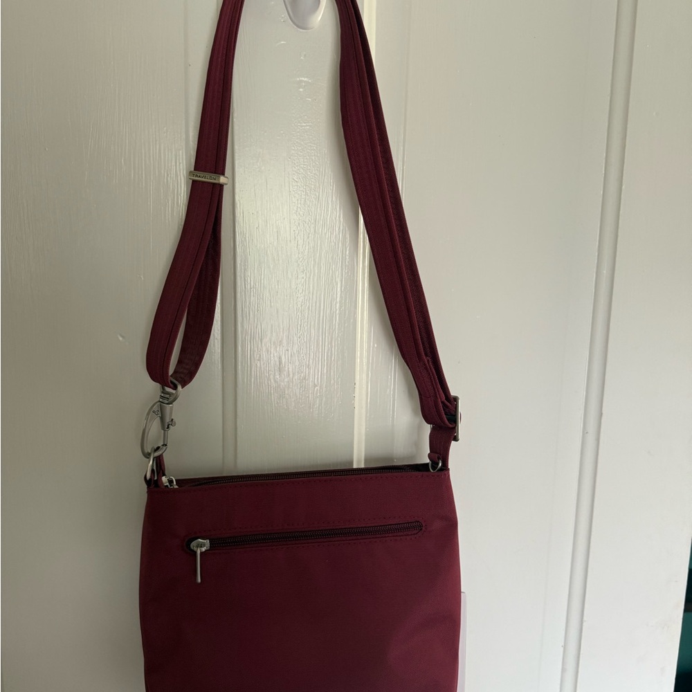 Travelon Maroon Anti-Theft Crossbody Bag - Picture 3 of 4